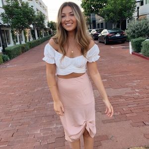 Forever21 blush silk skirt